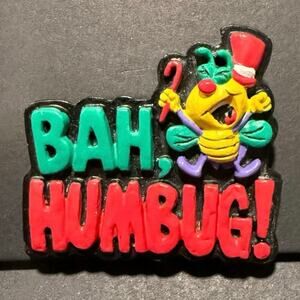 American Greetings, BAH HUMBUG! Holiday Brooch Pin Vintage